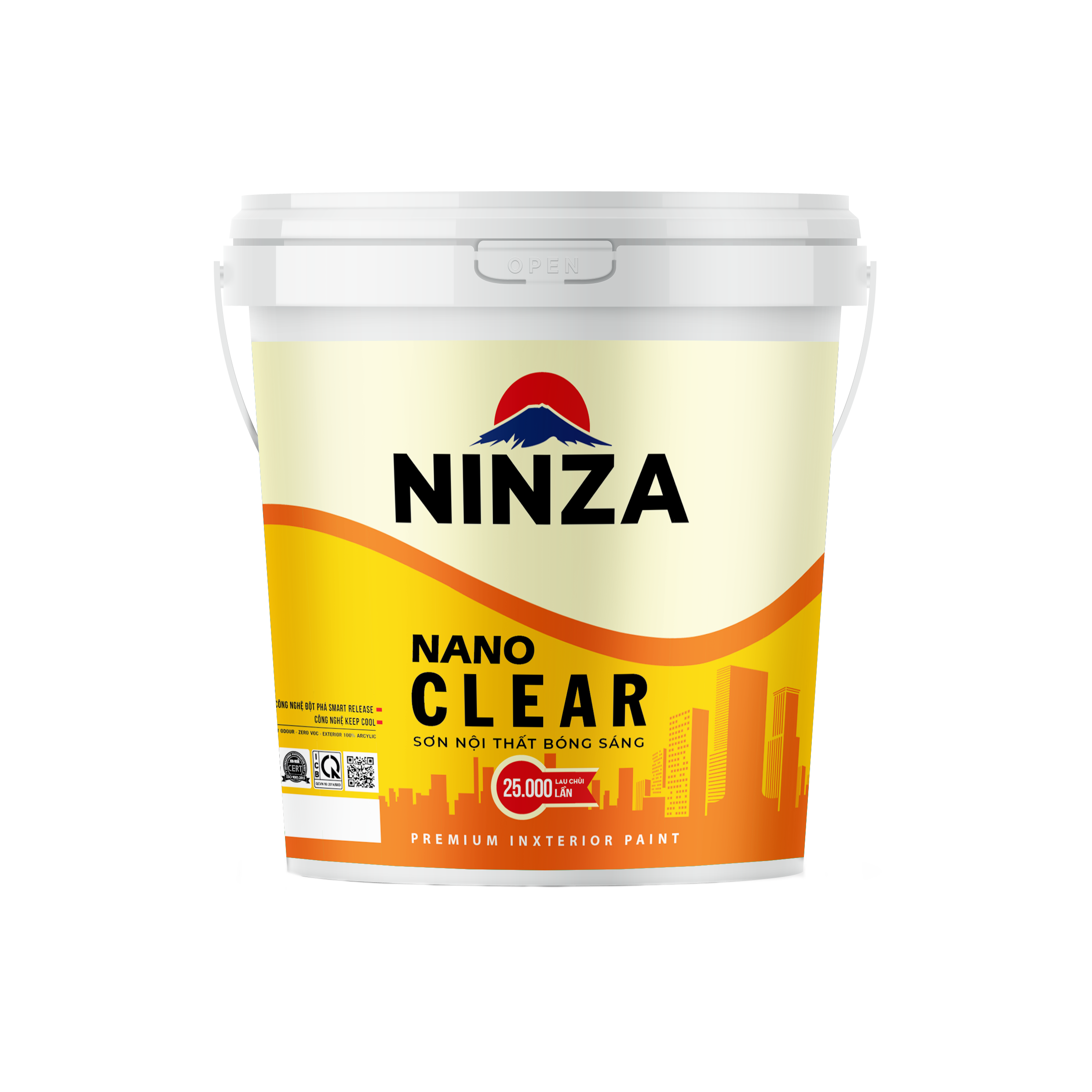 Sơn nội thất cao cấp (Bóng sáng, lau chùi 25.000 lần) NANO CLEAR